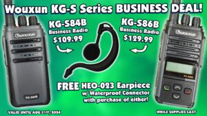 Free Earpiece with Wouxun KG-S-Series Business Radios!