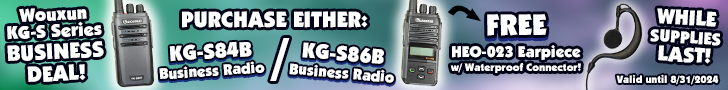 Free Earpiece with an Wouxun KG-S-Series Business Radio!